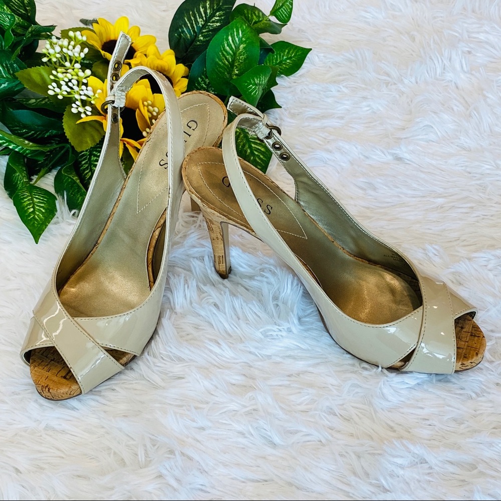 Guess sling back heels, nice preowned condition